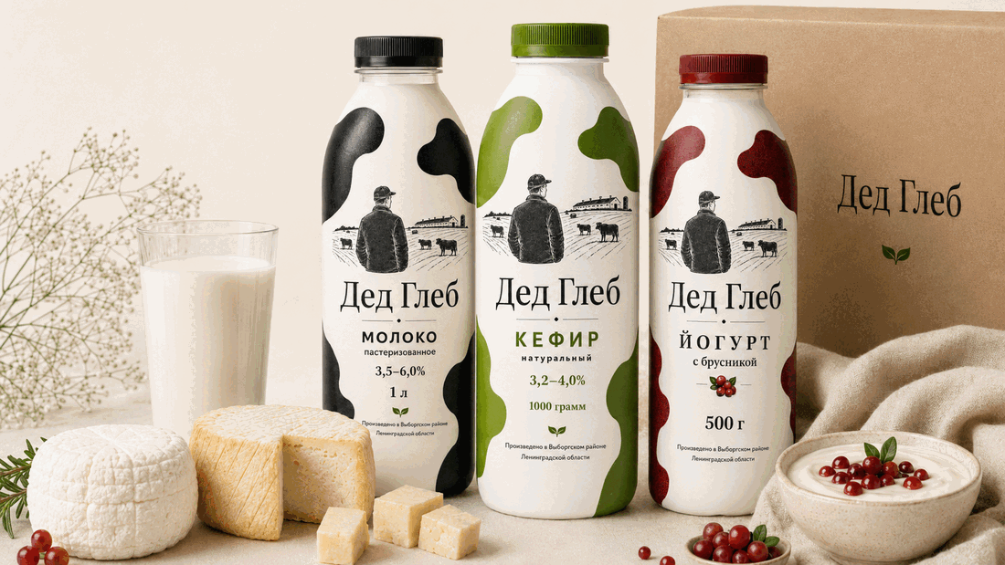 Фермерские молочные продукты «Дед Глеб» — молоко, кефир, сыр